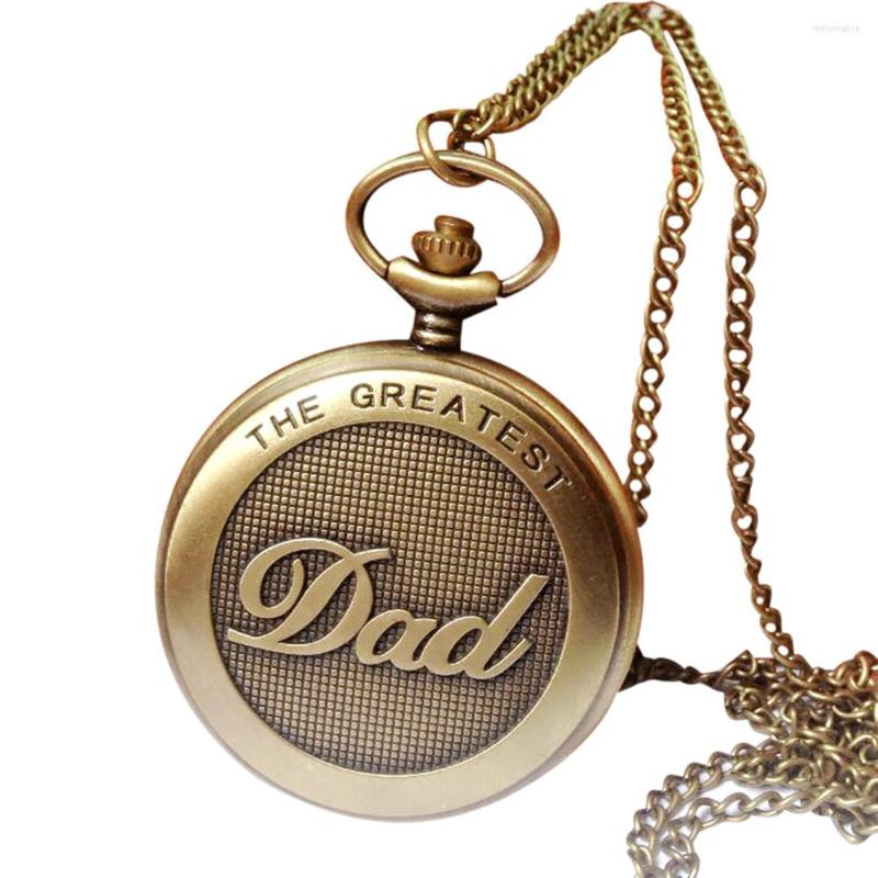 

Pocket Watches Design Watch Unique Gifts Unisex Fob Clock Vintage Chain Retro The Greatest For Grandpa Dad Relogio Ma