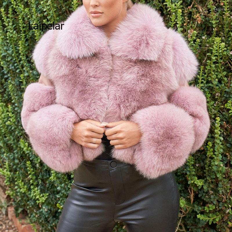 

Women's Fur Full Sleeve Short Fashion Jacket Winter Women Clothes High Quality Overcoat Thicken Warm Long Coats Female, Pure white