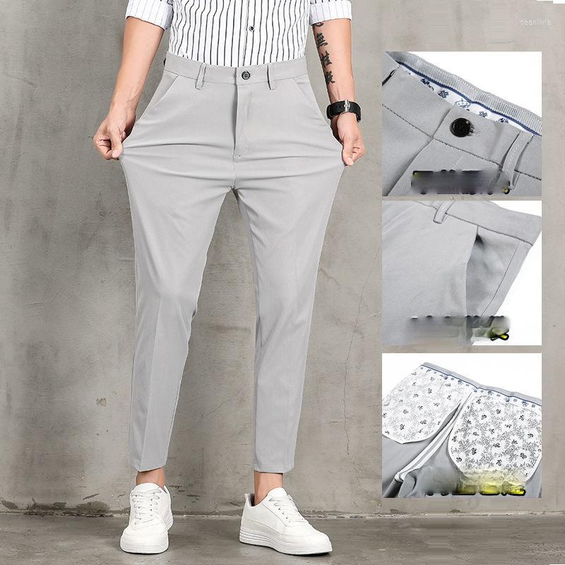 

Men's Suits 2022 Spring Summer Men's Fashion Business Casual Pants Bussiness Formal Straight Slim Fit Trousers Social Suit F43, Gray