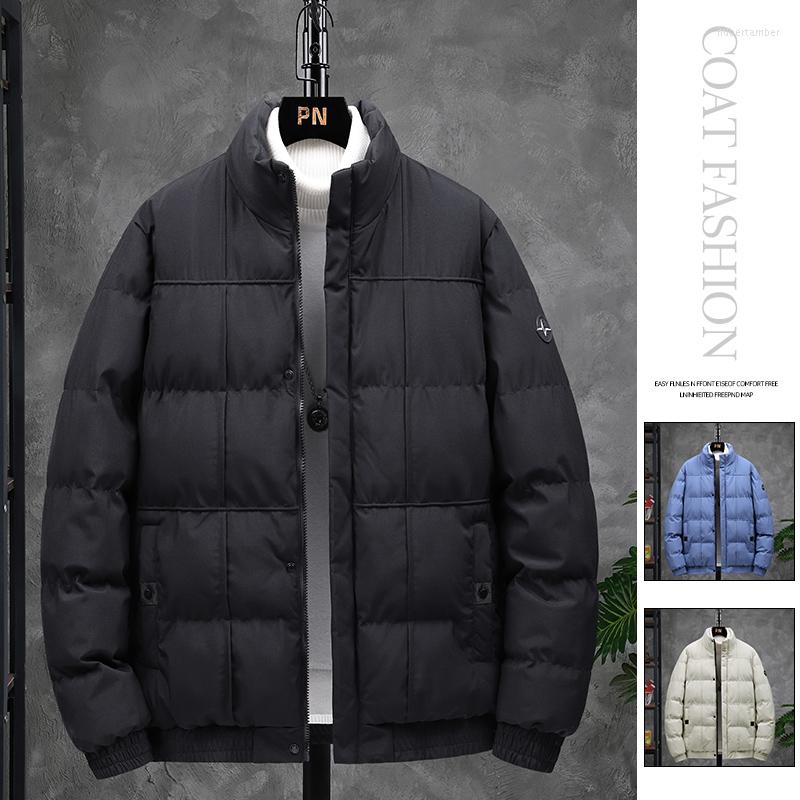 

Men's Down Thickened Men Autumn And Winter Casual Cotton-padded Clothes High Quality Stand-up Collar Jacket For Boy, Black