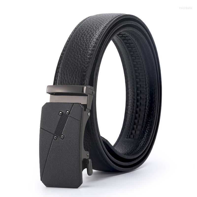 

Belts Men Automatic Buckle Belt Micro Fiber Leather High Quality For Strap Casual Buises Jeans, Black