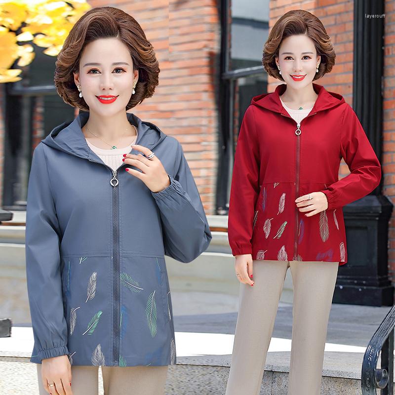 

Women's Trench Coats 2022 Coat Female Middle-Aged Elderly Mothers High Quality Spring Autumn Fashion Women's Outerwear Tops, Blue