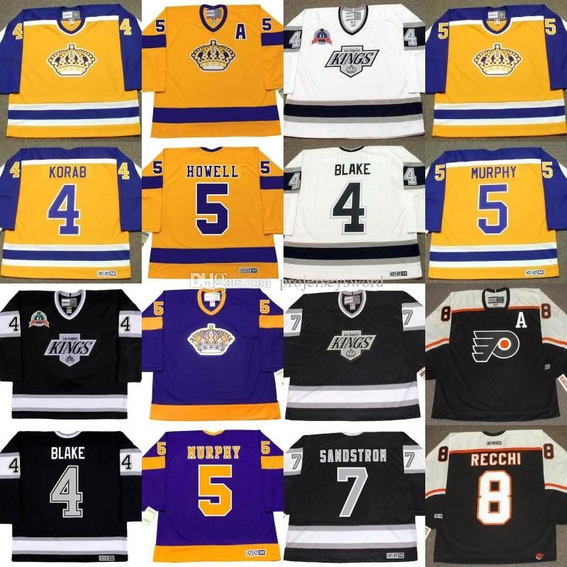 

CUSTOM Jersey JERRY KORAB ROB BLAKE HARRY HOWELL LARRY MURPHY MIKE MURPHY TOMAS SANDSTROM DREW DOUGHTY MARK RECCHI BERNIE NICHOLL, 8 drew doughty 1980's