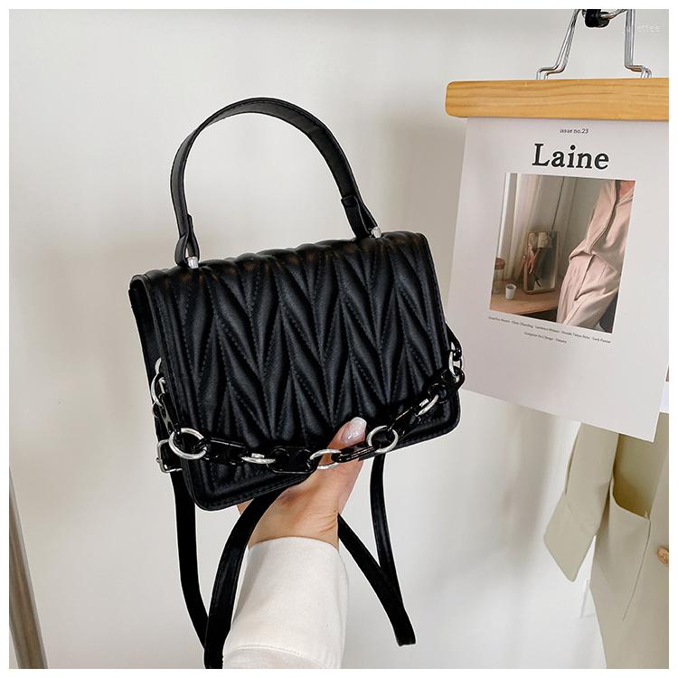 

Evening Bags Style PU Leather Women Designer Crossbody Bag Small Solid Color Luxury Design Shoulder Casual Tote For, Black