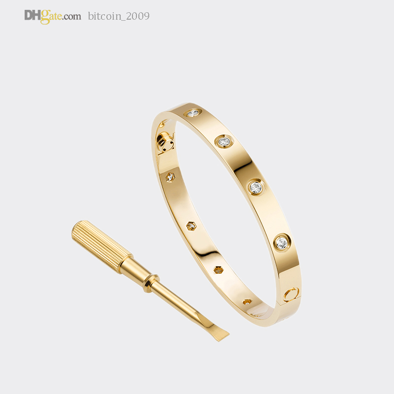 

Mens Bangle LOVE Bracelet Carti Bracelets Designer For Women Gold Bracelet 10 Diamonds Luxury Jewelry Titanium Steel Gold-Plated Never Fade Not Allergic 21788277