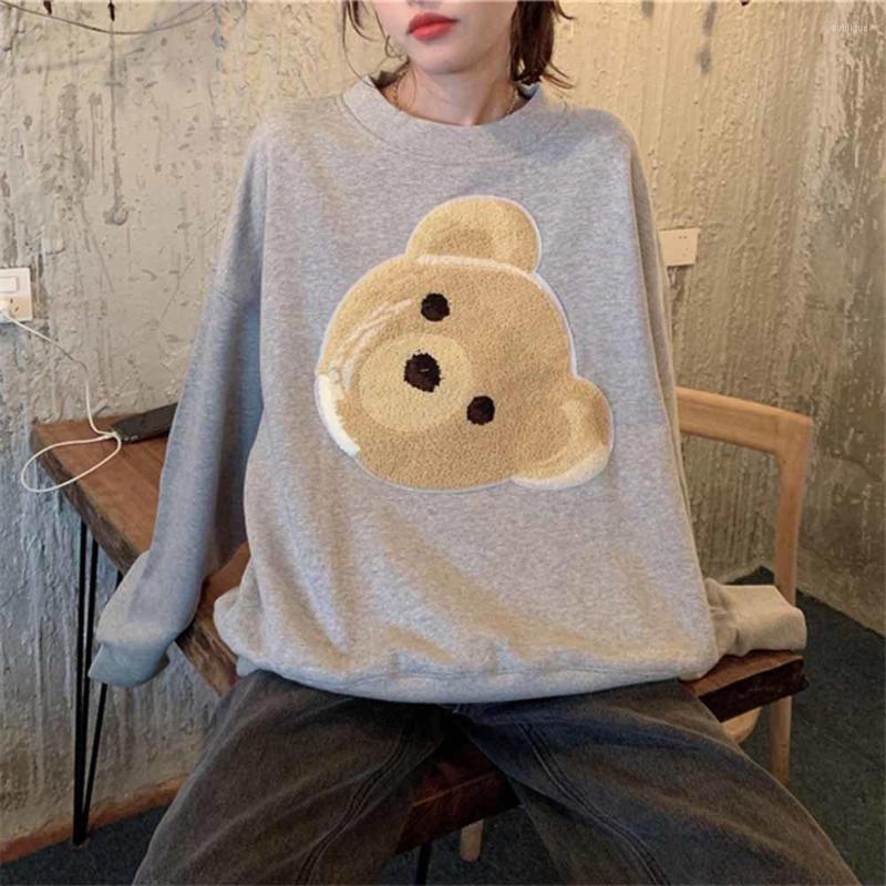 

Women's Hoodies 2022 Fall Kawaii Tops Round Neck Long Sleeve Print Sweatshirt Korean Fashion Loose Harajuku Sweetheart Hoodie Clothes For, Black