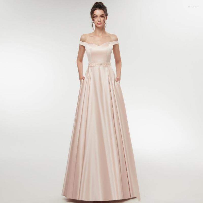 

Party Dresses Fashion Off The Shoulder Satin Prom Beads Sash Backless Long A-line Evening Pageant Gowns Formal Vesti, Purple