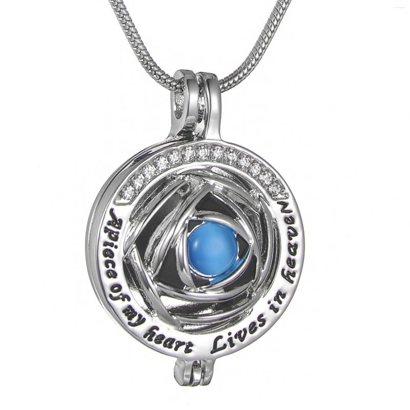 

Pendant Necklaces A Piece Of My Heart Lives In Heaven Sapphire Cremation Memorial Ashes Urn Necklace Round Jewelry Gifts For Women Men