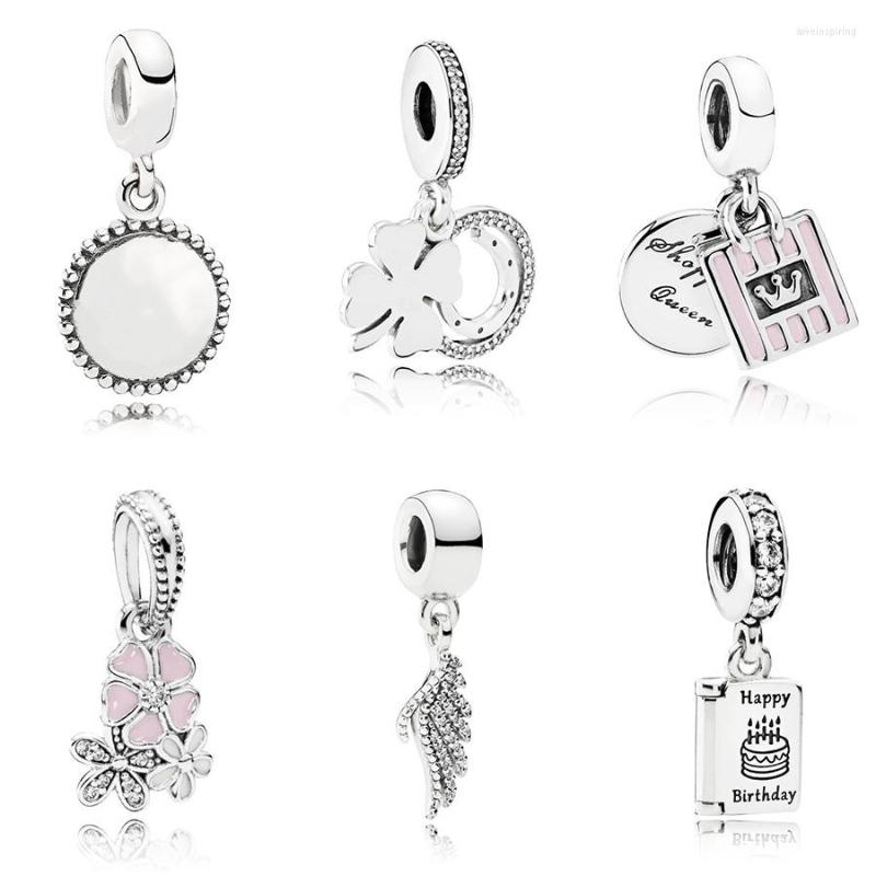 

Beads 6 Style Pendant Crown Birthday Present Feather Shape Diy 925 Sterling Silver Charms For Charm Bracelets