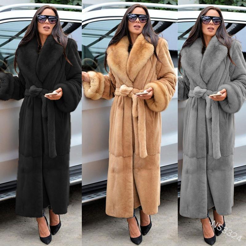 

Women' Fur Fashion Winter Wool Coat For Women Long Womens Faux Solid Plush, Black