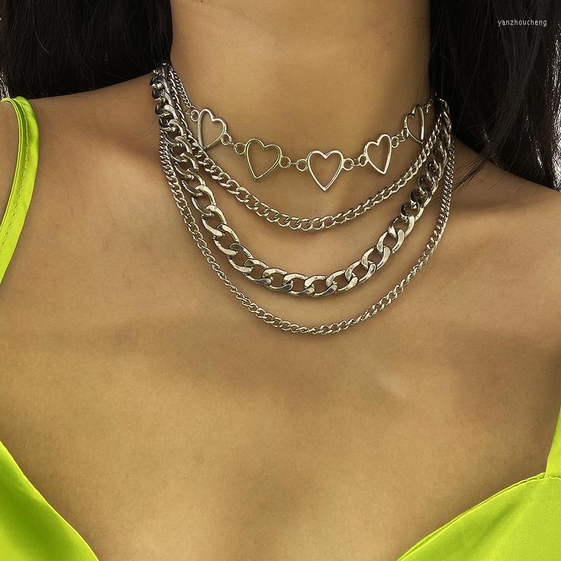 

Choker Fashion Love Heart Link Single Layer Necklaces For Women Necklace Jewelry Valentines Party Girl Gift