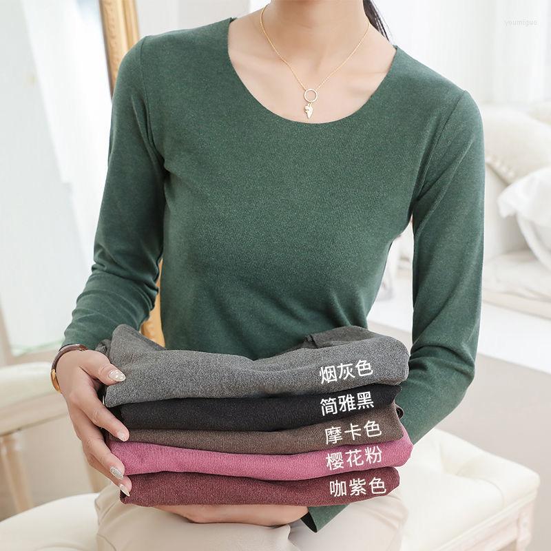 

Women's Sweaters Woman Women's Round Neck Cationic Clothing Autumn Winter Double-Sided Brushed Elastic Knitted Heating, Black