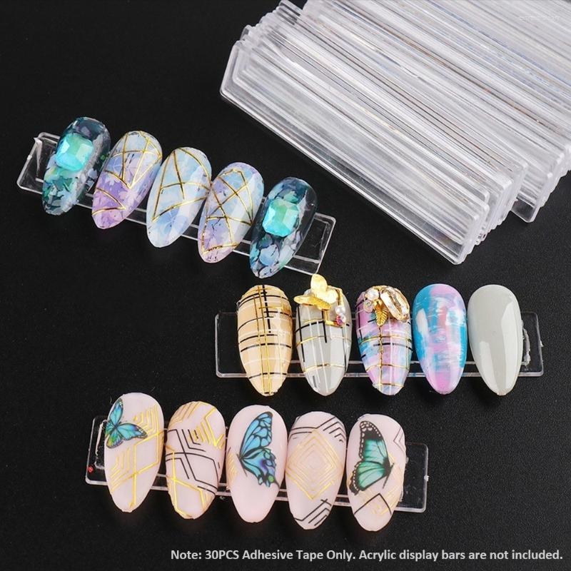 

Nail Art Kits Tools Acrylic Display Strip Transparent Piece Sticky Stand 10 Pieces