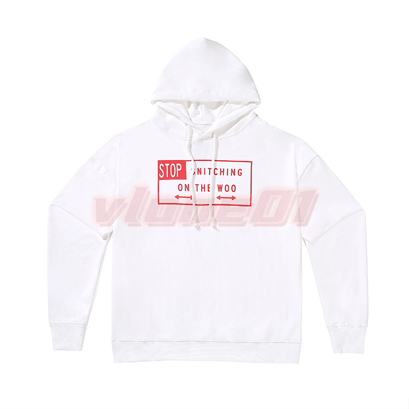 

New Fashion Mens Hip Hop Hoodies Womens Casual Loose Letter Print Sweatshirts Autumn Winter White Sweater Jaclkets Size -XL, Red