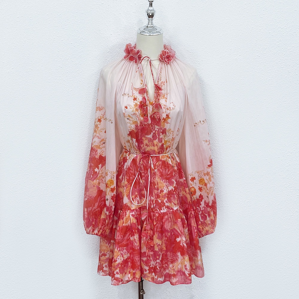 

Runway dresses Australian designer designed ZIM silk cotton printed dress, Multi