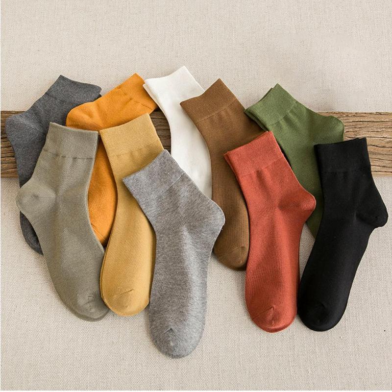 

Men's Socks 2022 Men's Solid Color Cotton Black Spring Summer Breathable Colorful Full Dress Classic Men, 5 pairs socks 11