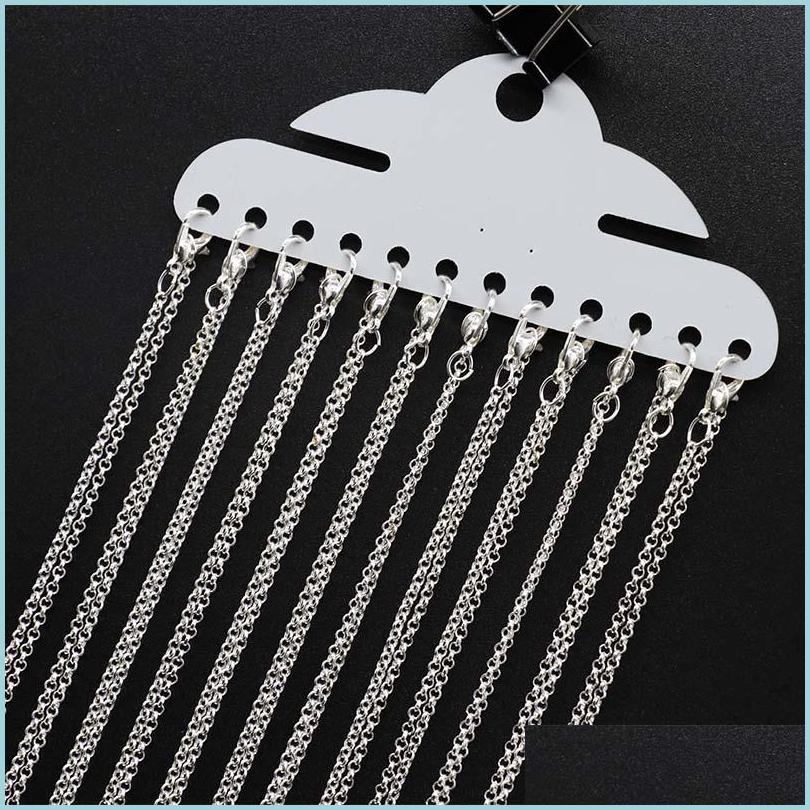 

Other 12Pcs/Pack 2Mm Gold Sier Rhodium Rolo Chain Necklace Bk With Lobster Clasps Copper Link Chains For Jewelry Making Findings Dro Dh7Vm