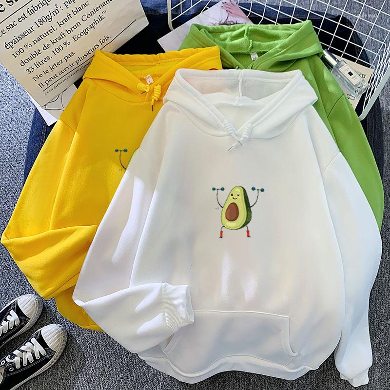 

Women's Hoodies Fashion Cute Halter Lifting Avocado Sweatshirts Women Hoody Personality Sweatshirt Top Girl Pullovers Print Full, Black