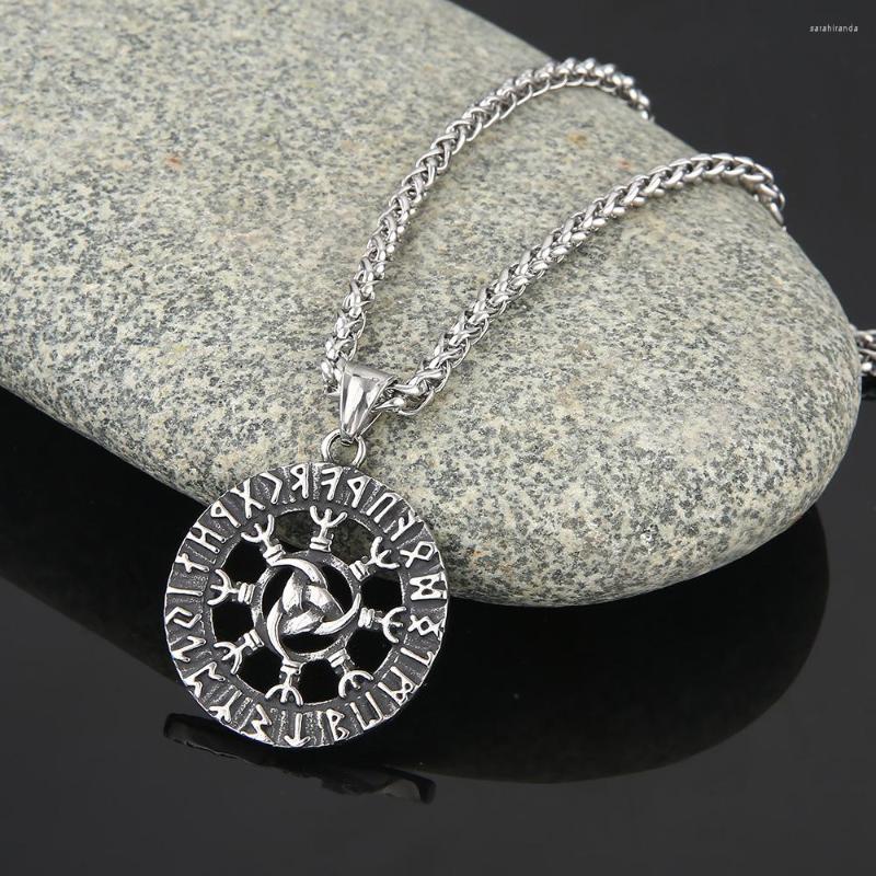 

Chains 10pcs Stainless Steel Viking Rune Elder Futhark Celtic Triangle Knot Pendant Necklace