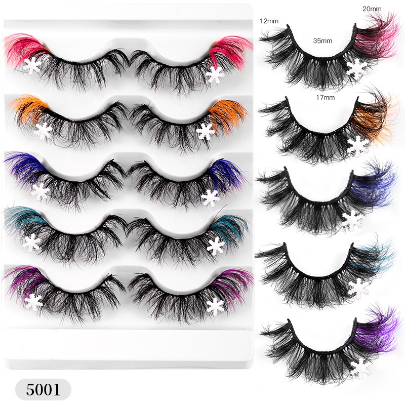 

Handmade Reusable Color Fake Eyelashes Messy Crisscross Multilayer Thick Curly Mink Lashes Naturally Soft and Delicate Full Strip Lash DHL