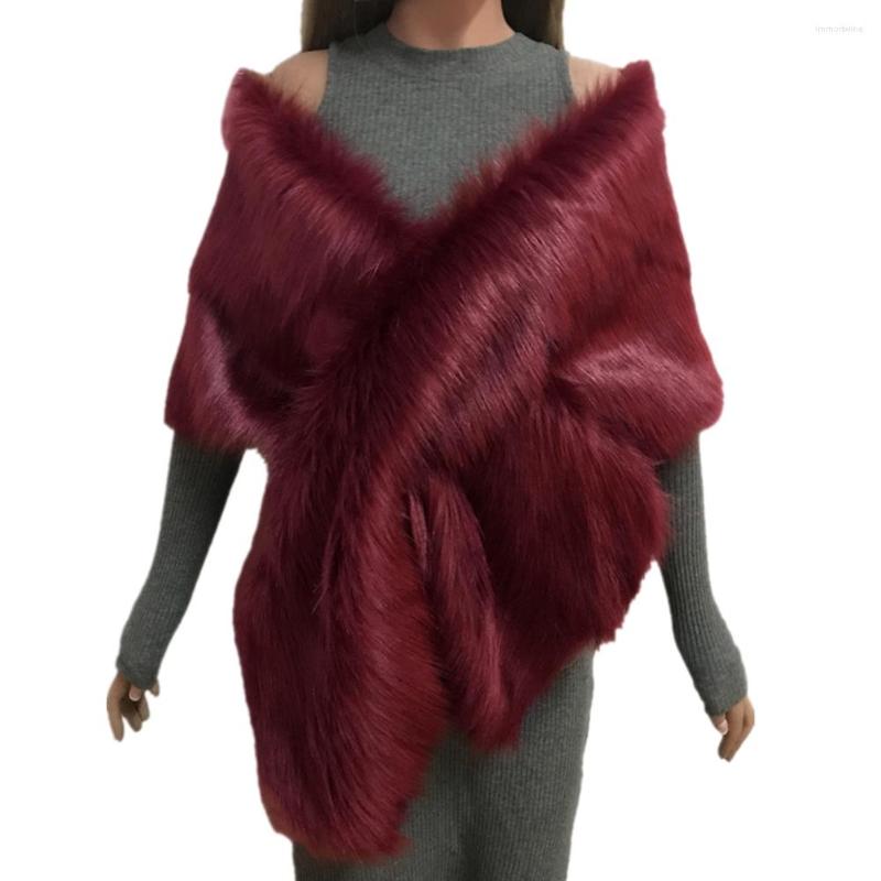 

Women's Fur Women's Winter Luxury Faux Coat Shawl Wraps For Wedding Party Warm Cape, Beige