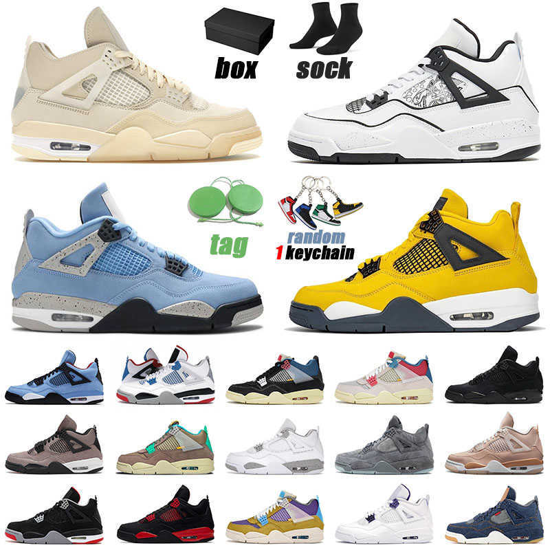 

Basketball Shoes Sports Sneakers Trainers Lightning White Oreo Black Cat Denim With Box Jumpman 4 4S For Men Women Off Sail Cactus Jack Diy Cheap, D35 36-47 lucid green rasta