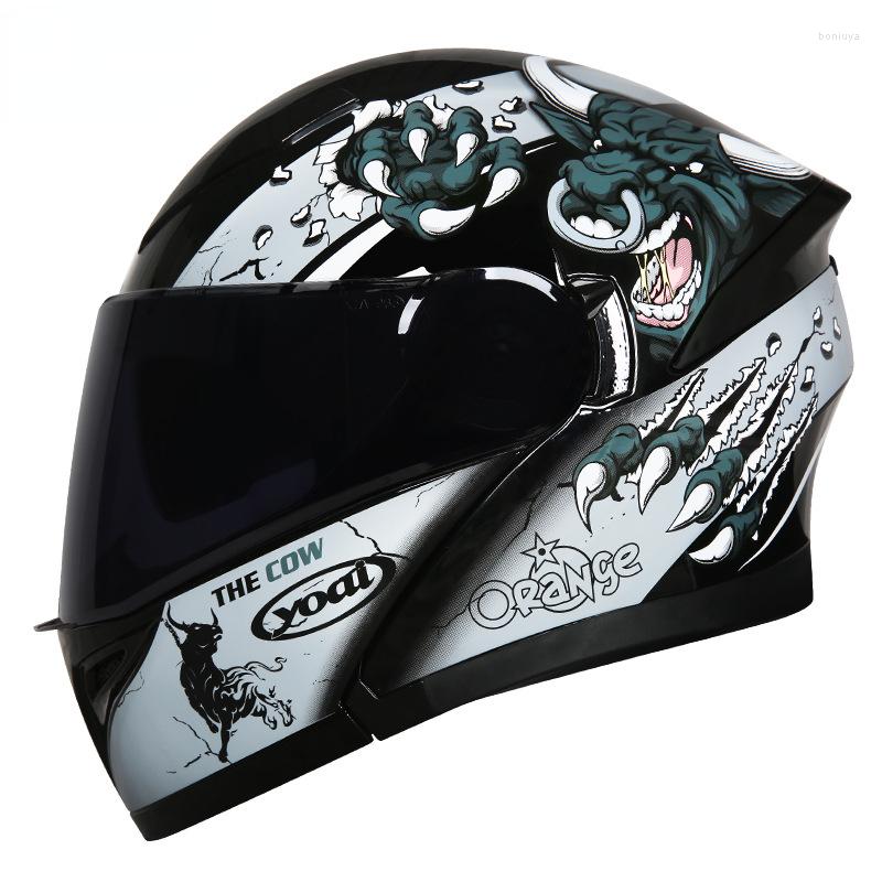 

Motorcycle Helmets Full Face Flip Up Helmet Open Visor Dual Lens Unisex Capacete De Moto