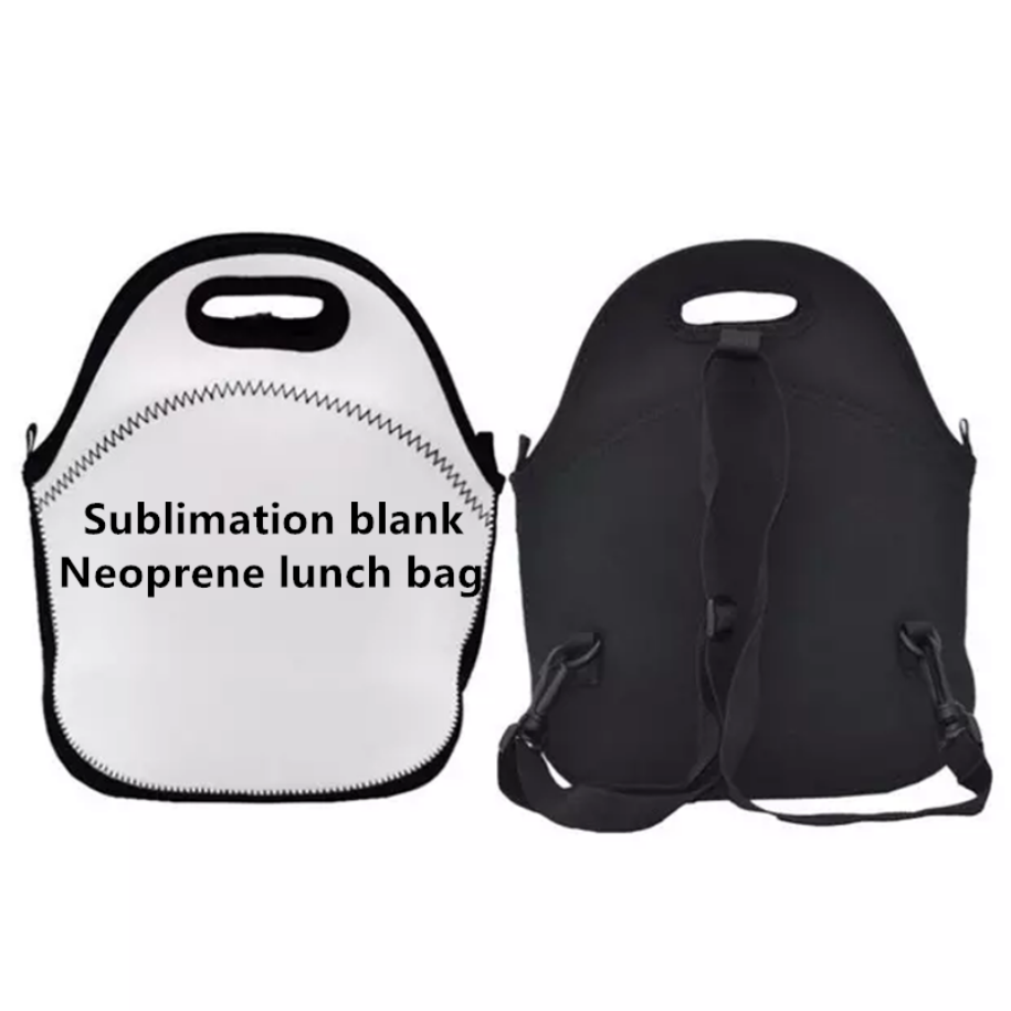 

Sublimation Blank White Insulated Neoprene Lunch Picnic Tote Bag with Shoulder Straps for Adults Children Customize Logo bb1104
