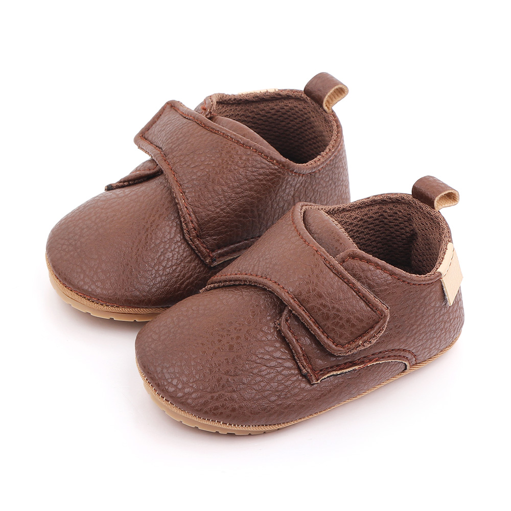 Black Baby Shoes with Rubber Sole for Outdoor Baby Boy Infant White Leather Boy Sneakers Baby Boy Shoes