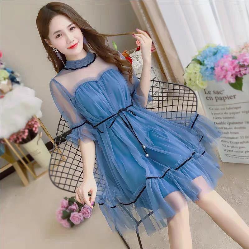 

Casual Dresses Women 2022 Lace Mesh Dress Style Women' Clothing Vestido De Mujer Femme Robe, 2256-5