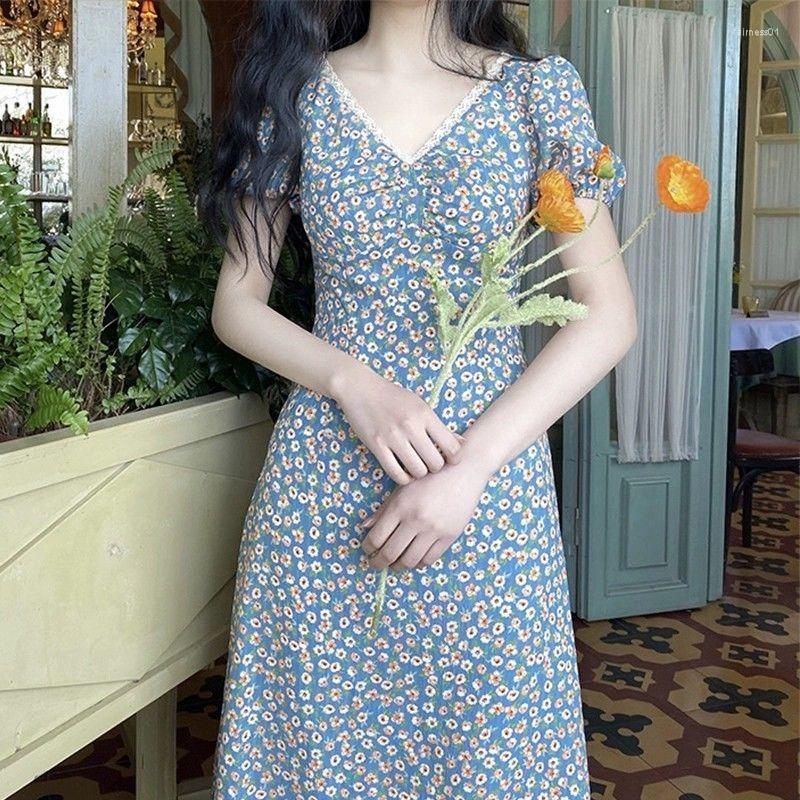 

Casual Dresses Women Floral Skirt Women' Summer Dress Vestido De Mujer Femme Robe, Blue