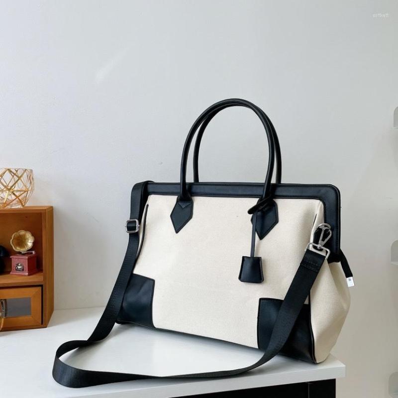 

Evening Bags Women Canvas Tote Bag Solid Color Designer Ladies Casual Handbag Shoulder Large Capacity Cotton Reusable Shopping Beach, Black
