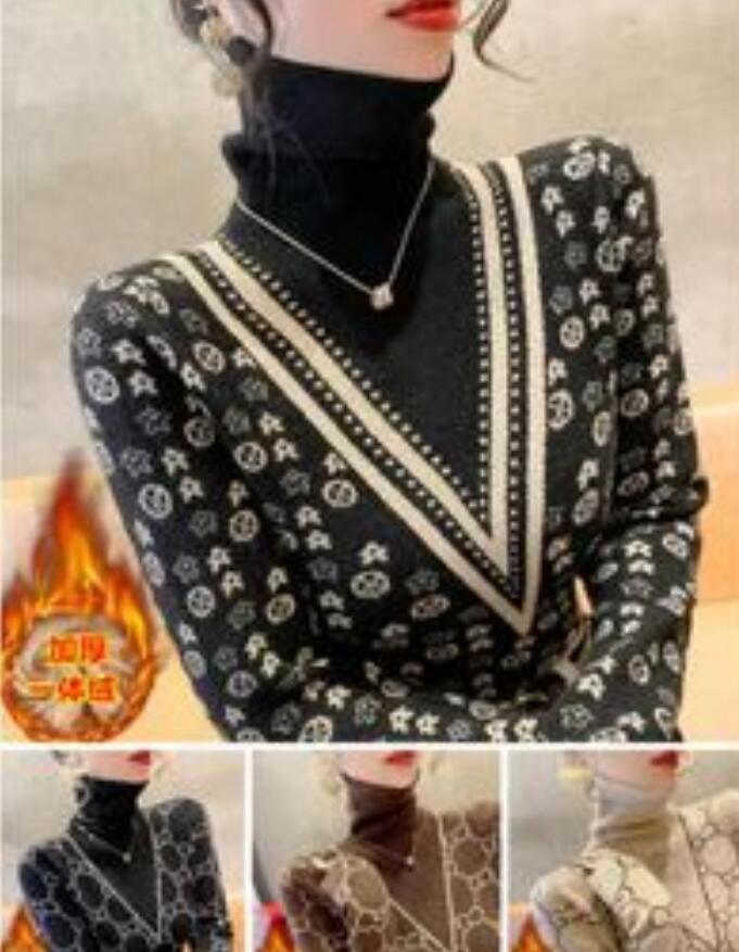 

Women' Sweaters oversized Black white button down Plush for warmth Turtleneck Pullover Designer Shirt Tops, 20