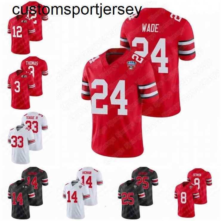 

CUSTOM 2021 Ohio State Buckeyes Football Jersey Garrett Wilson Justin Fields George Teague III Chris Olave johnson Julian Fleming Wade Kid, 2021 /youth/white
