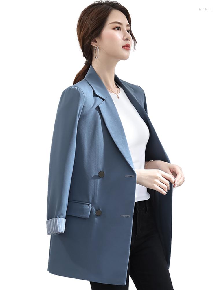 

Women' Suits Women Elegant Double Breasted Jacket Long Sleeve Blazer Fashion Work Wear Slim Office Lady Coat Outwear, Beige