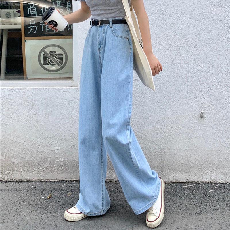 

Women' Jeans Women' Mom Woman High Quality Long Pants Harajuku Denim Trousers Women All-match Straight Streetwear Students, Blue