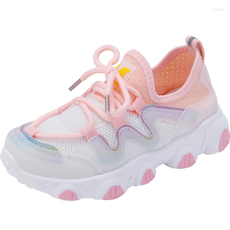 

Athletic Shoes Girls' Sports 2022 Casual Children Foreign Style Sneakers Boy School Fashion Non-slip Breathable, Pink