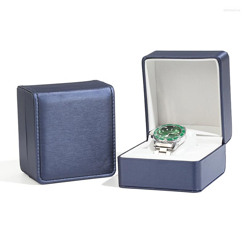 

Watch Boxes 4XBF Single Gift Box With Pillow PU Leather Jewelry Bracelet Display For CASE Slot Storage Cas