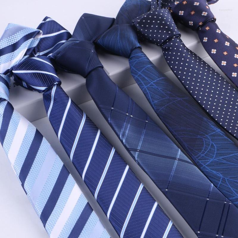 

Bow Ties Gift Box Package 6cm Mens Man Fashion Striped Neckties Corbatas Gravata Jacquard Slim Tie Business Blue For Men