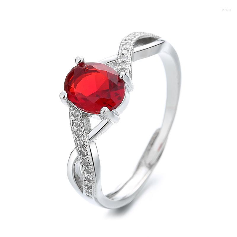 

Cluster Rings Classic Ring 925 Silver Jewelry With Zircon Gemstone Open Finger For Women Wedding Promise Party Gift Ornaments Wholesale