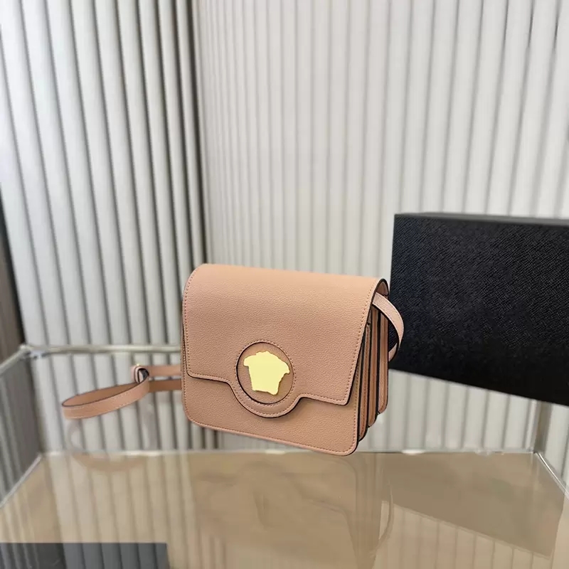 

Classic Head Shoulder Bag Designer Womens Leather Handbag Medusa Mini Flap Bags Fashion Ladies Crossbody Totes Handbags Purses 4 Colors, Grey(with box)