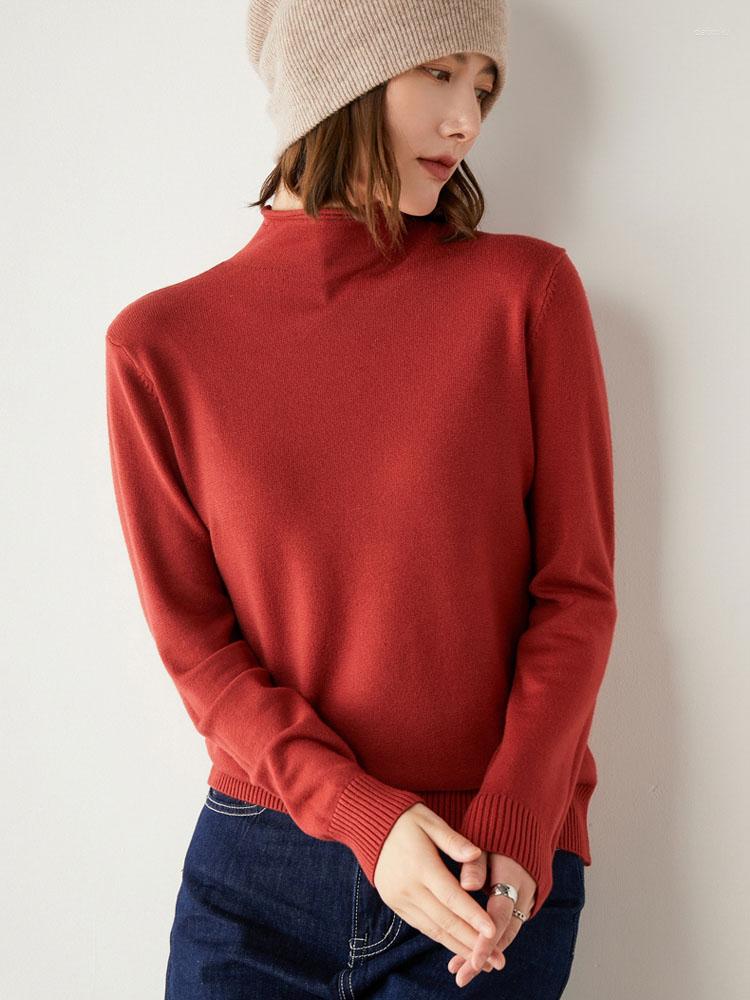 

Women' Sweaters CamKemsey Women Autumn Winter Basic Pullovers Casual Long Sleee Half High Collar Soft Knitted Female Jumpers, Green