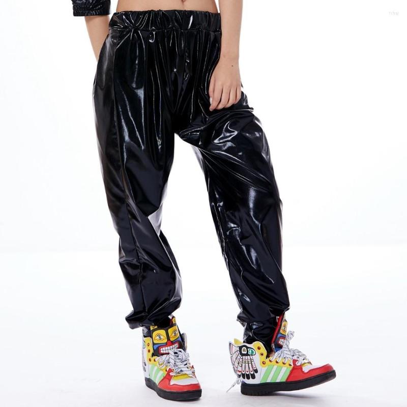 

Women's Pants Fashion Kids Adult Hip Hop Harem Dance Stage Performance Sweatpants Loose Fluorescent Black Paillette Baggy Jazz Trousers