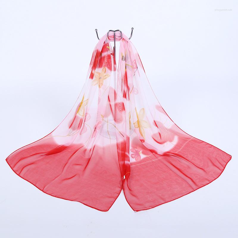 

Scarves Korean Style Autumn Print Fashion Scarf Outdoor Sun Protection Beach Ride Turban Soft Mesh Thin Beautiful Women's Shawl B28