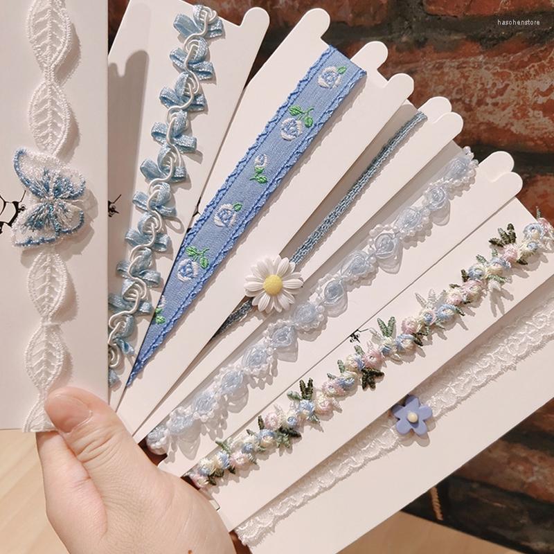 

Choker Trendy Necklace For Women Boho Daisy Flower Fabric Lace Gothic Tattoo Chain Neck Cord Summer Jewelry Gift