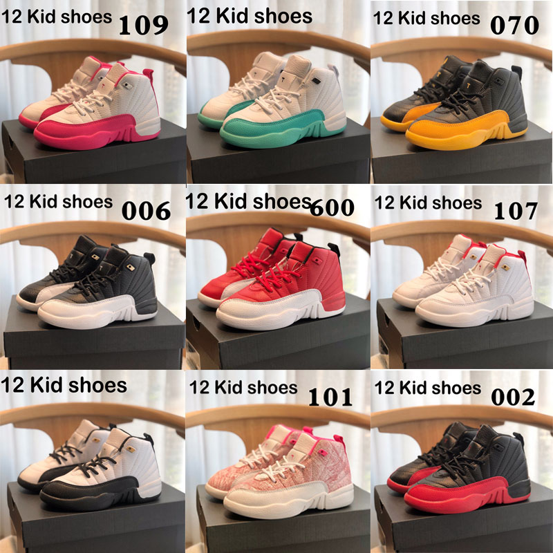 

2023 Bred 12S Kids Basketball shoes Rubber Breathable Leather 12 XII Taxi Dark Blue Gym Red the Master Grey Vivid Pink FrenchFlu Game toddler baby SneakerBred EUR 26-35