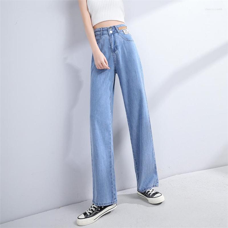 

Women's Jeans Women's Woman High Waist Wide Leg Pants Denim Clothing Long Fashion Straight Women Loose, Blue