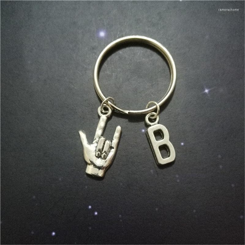 

Keychains Handmade I Love You Keychain Couple Family Name Gift Initial Charm