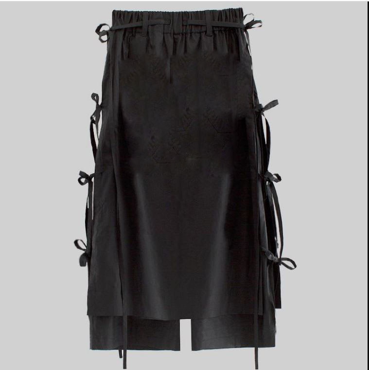 

Nine-point Pants Deconstructed Tassel Double Layer Fluttering Wide Loose Design Casual Craig Green Men Men, Black