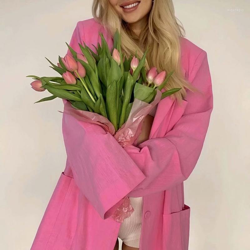 

Women' Suits Women' Casual Loose Lapel Jacket Summer Suit Office Pocket Slim Fashion Streetwear Women Blazer Business, Pink